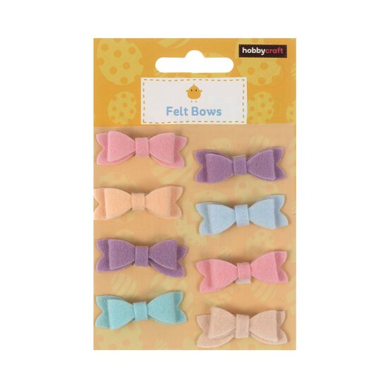 Pastel Felt Bows 8 Pack  image number 4