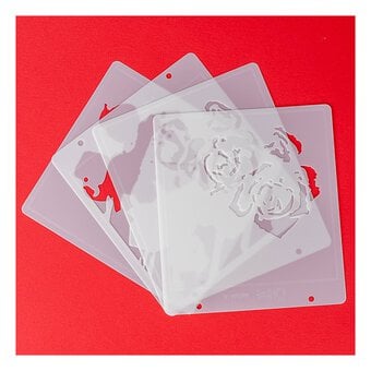 Sizzix Watercolour Roses Layered Stencil Set 4 Pack image number 2