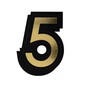Black and Gold Vinyl Number 5 Sticker 5cm image number 1