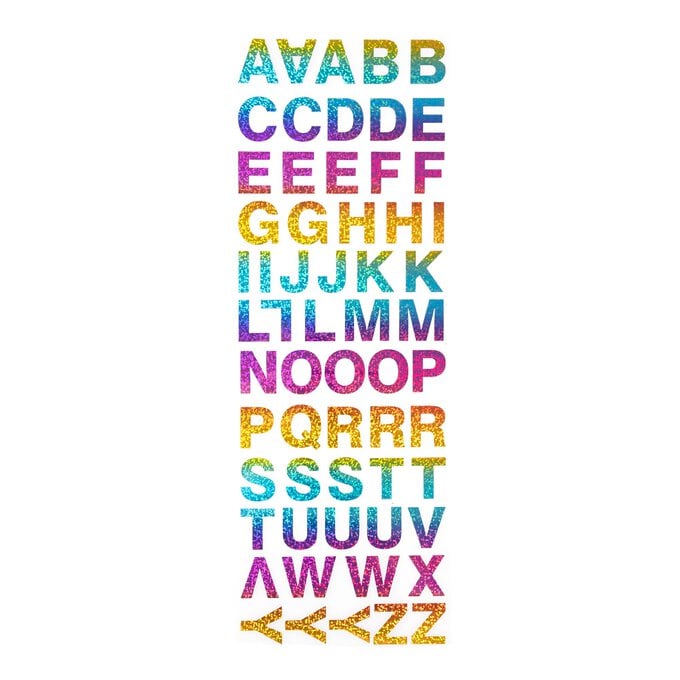 Bright Ombre Alphabet Iron-On Motifs 60 Pack image number 1