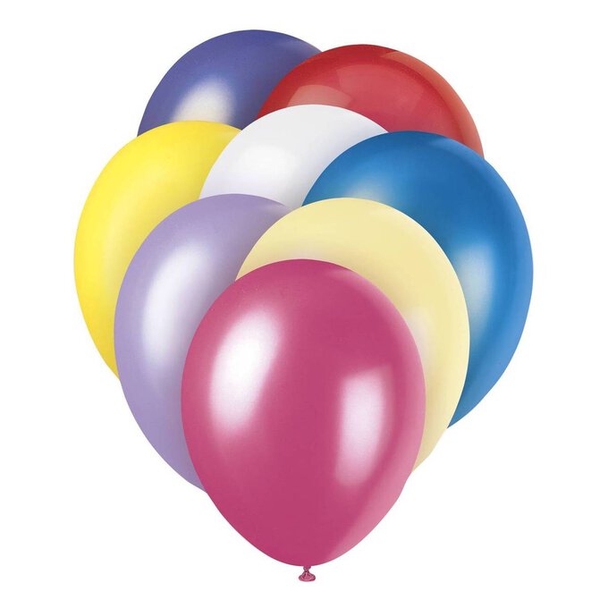 Assorted Pearlised Latex Balloons 8 Pack image number 1