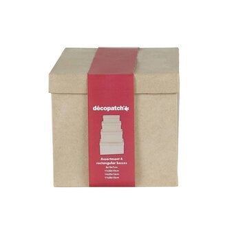 Decopatch Mache Rectangle Nested Boxes 4 Pack image number 2