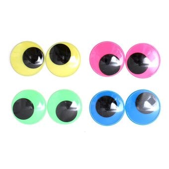 Coloured Googly Eyes 4cm 8 Pack
