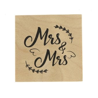 Mrs and Mrs Wooden Stamp 5cm x 5cm image number 4