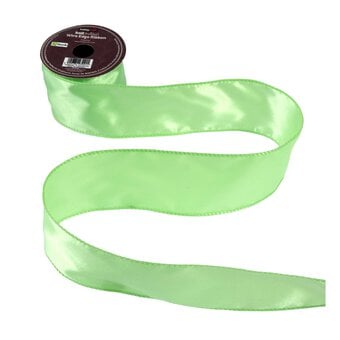 Apple Wire Edge Satin Ribbon 63mm x 3m image number 2