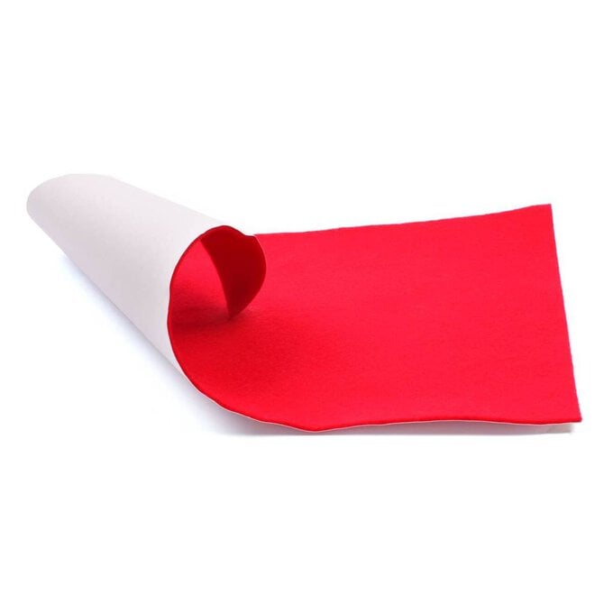Red Self-Adhesive Felt Sheet A4 image number 1