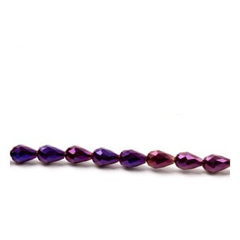 Purple Crystal Drop Bead String 13 Pieces
