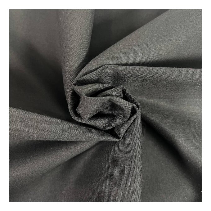 Black Organic Premium Cotton Fabric by the Metre | Hobbycraft