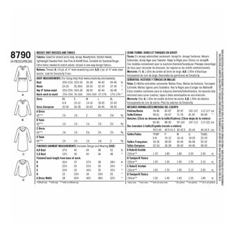 Simplicity Knit Dress and Tunic Sewing Pattern 8790 (XS-XL)