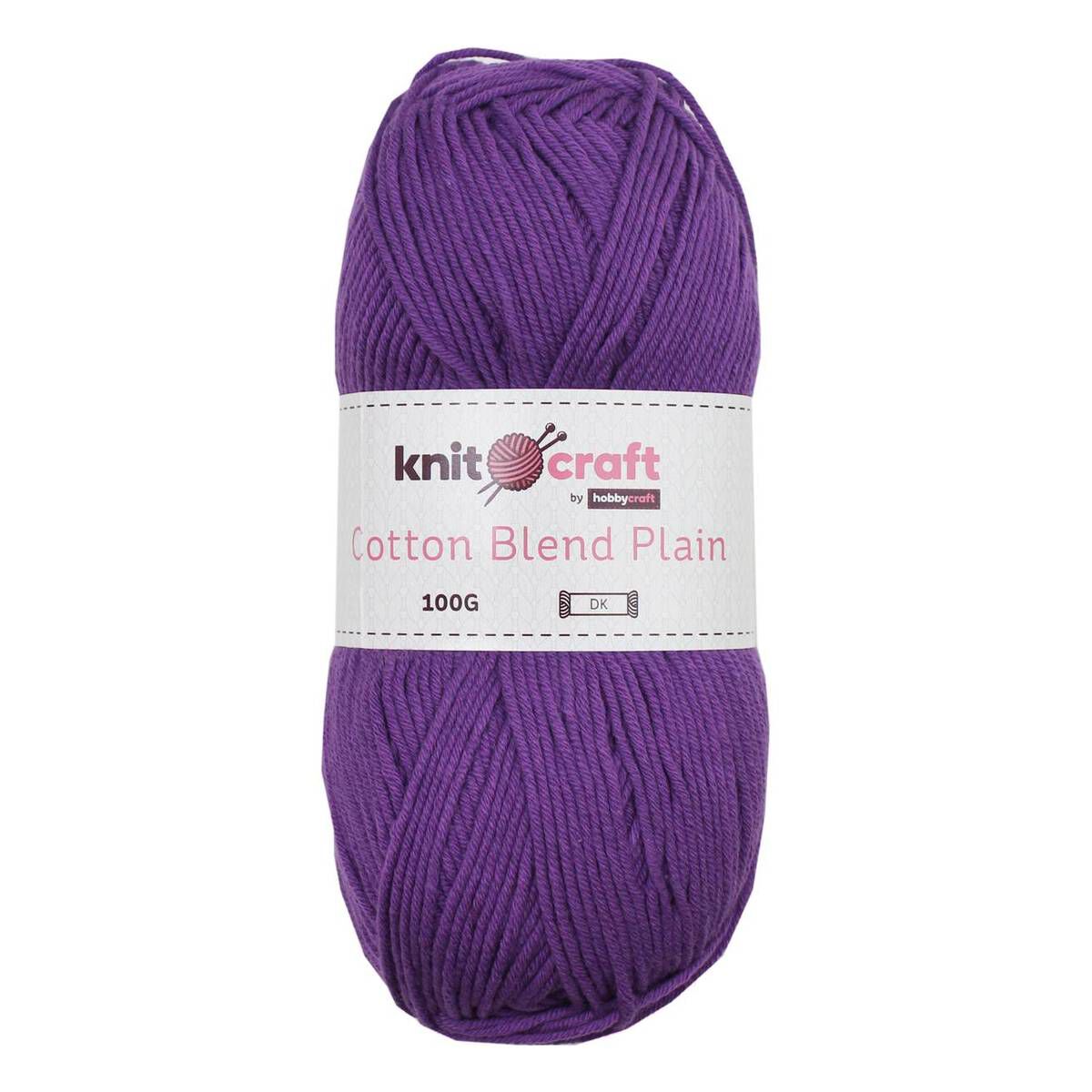 Knitcraft Purple Cotton Blend Plain DK Yarn 100g Hobbycraft