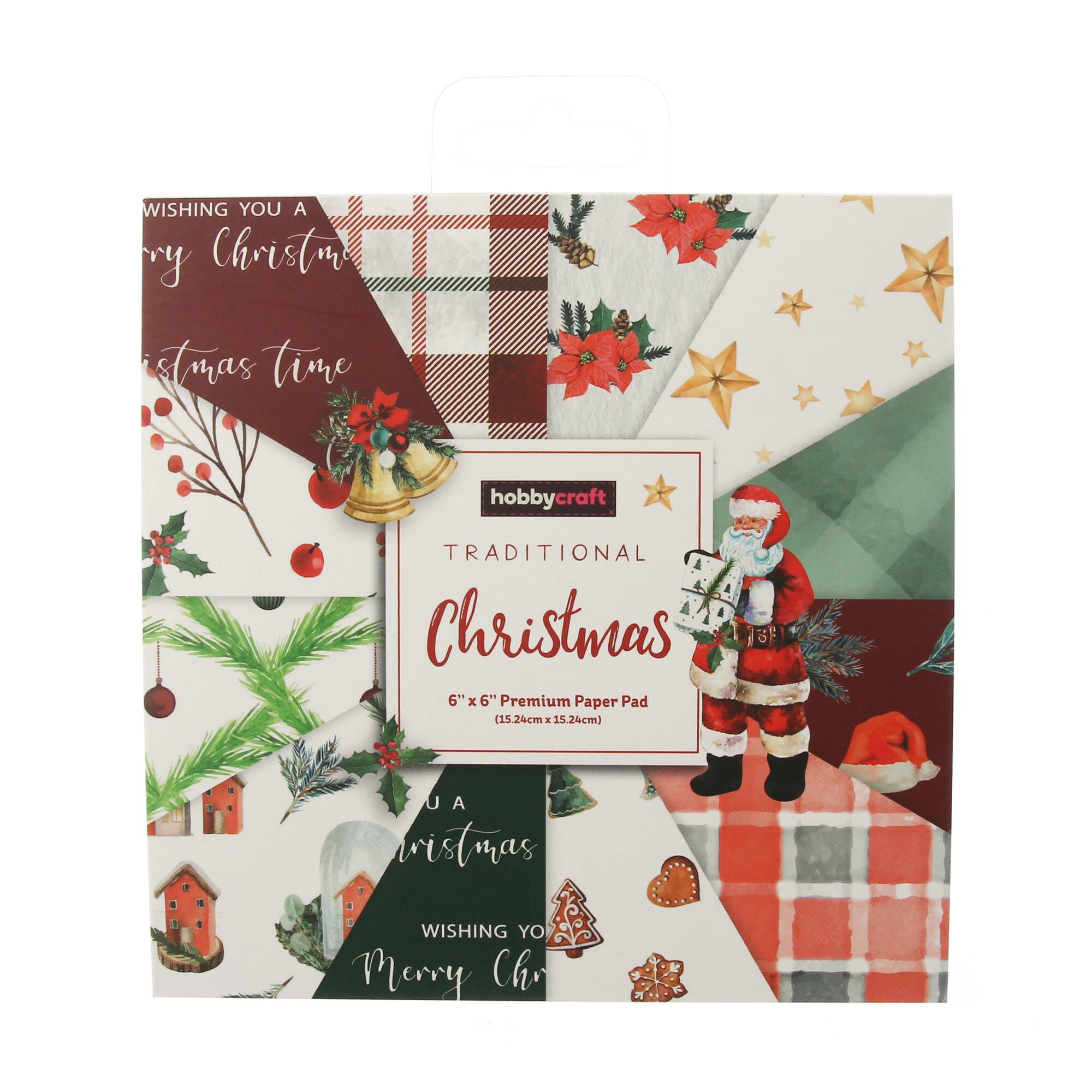 Traditional Christmas 6 x 6 Inches Paper Pad 24 Sheets Hobbycraft