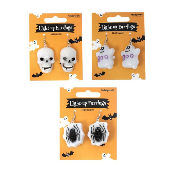 Assorted Halloween Light-Up Earrings  image number 3