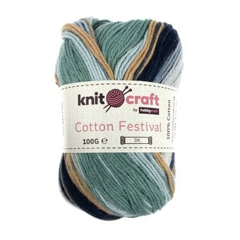 Knitcraft Beige Blue Orange Cotton Festival DK 100g 