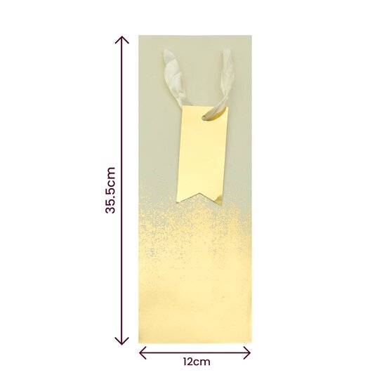 Gold and Cream Distressed Bottle Gift Bag 13cm x 35.5cm image number 5