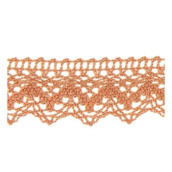 Rust 25mm Scallop Cotton Lace Trim by the Metre