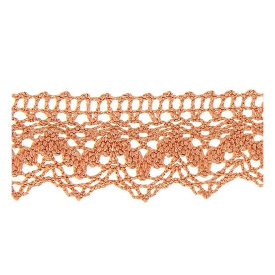 Rust 25mm Scallop Cotton Lace Trim by the Metre image number 2