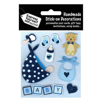 Express Yourself Baby Boy Socks Card Toppers 9 Pieces