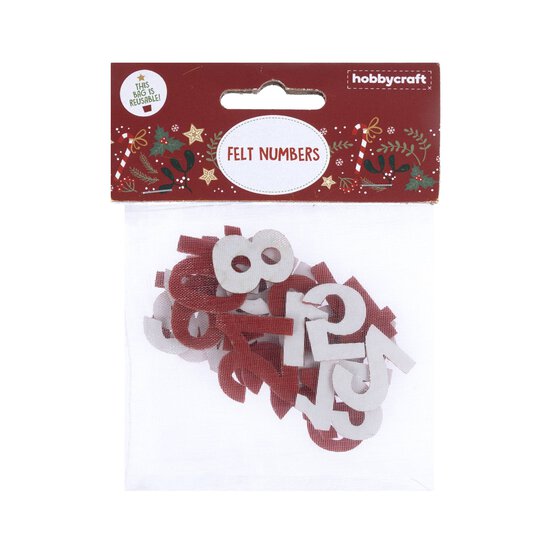 Red Adhesive Felt Advent Numbers 25 Pack image number 4