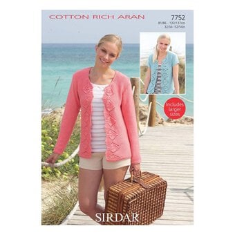 Sirdar Cotton Rich Aran Cardigans Digital Pattern 7752