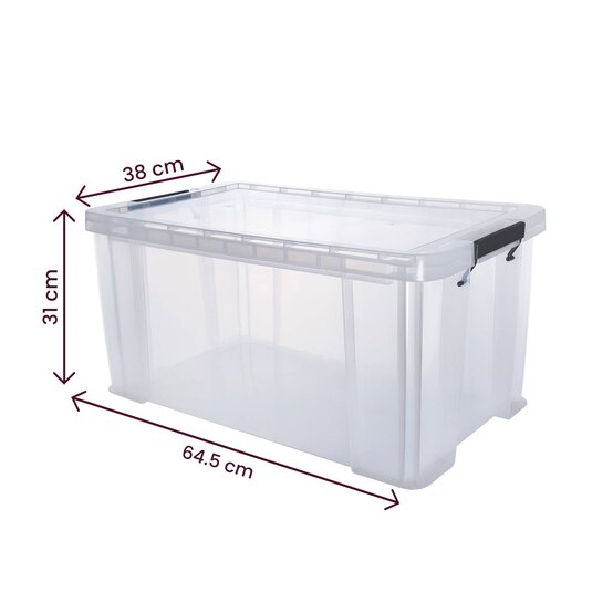 Whitefurze Allstore 54 Litre Clear Storage Box  image number 4