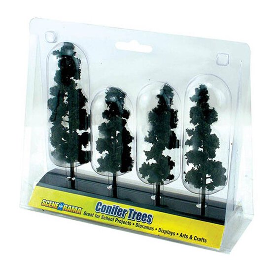 Woodland Scenics Conifer Trees 4 Pack image number 1