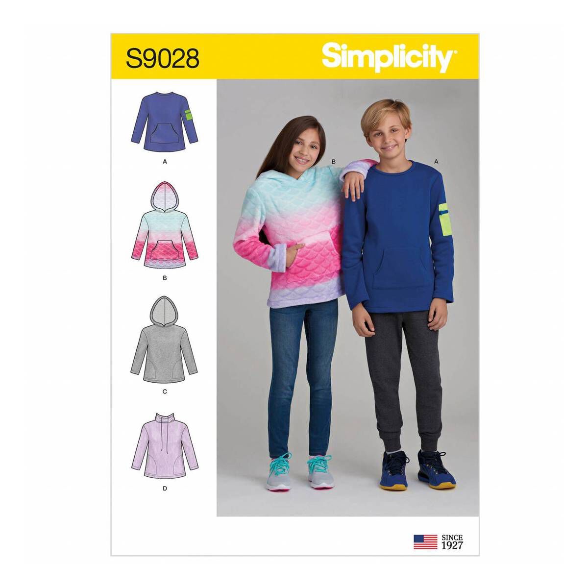 Simplicity Kids’ Knit Hoodie Sewing Pattern S9028 (8-16) | Hobbycraft