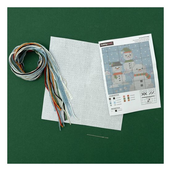 Snowman Mini Cross Stitch Kit image number 2
