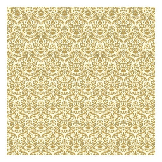Doll&rsquo;s House Gold Damask Wallpaper 42cm x 60cm image number 2