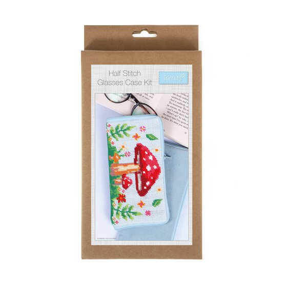 Trimits Half Stitch Toadstool Glasses Case Kit image number 1