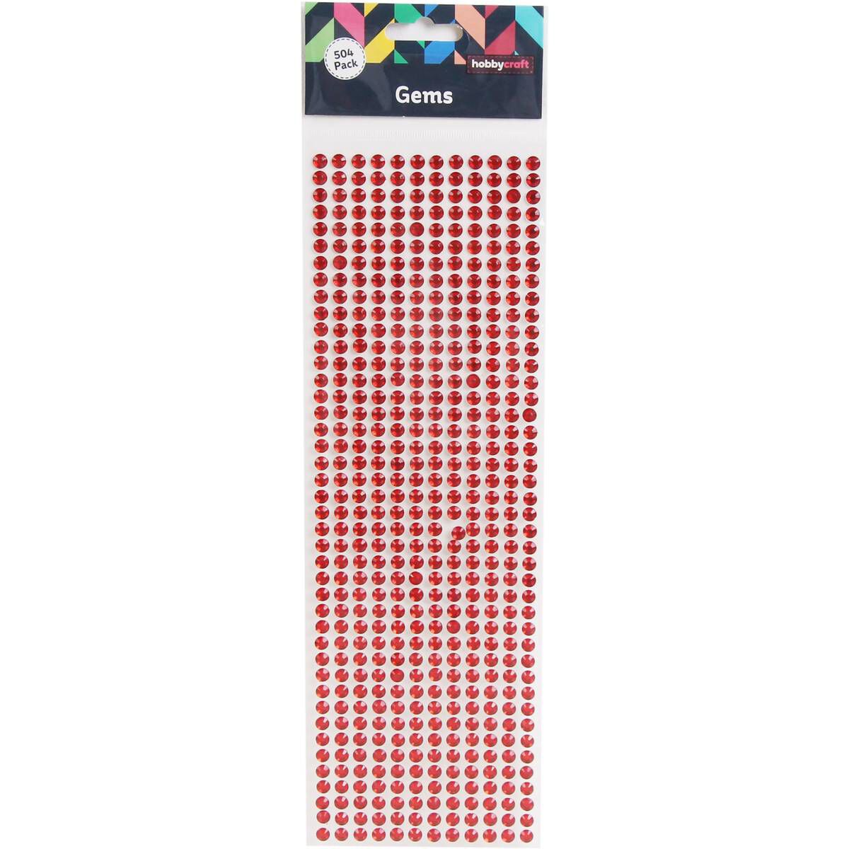 Red Adhesive Gems 6mm 504 Pack Hobbycraft