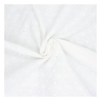 White Broderie Anglaise Fabric by the Metre