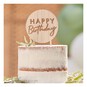 Ginger Ray Wooden Happy Birthday Cake Topper image number 2