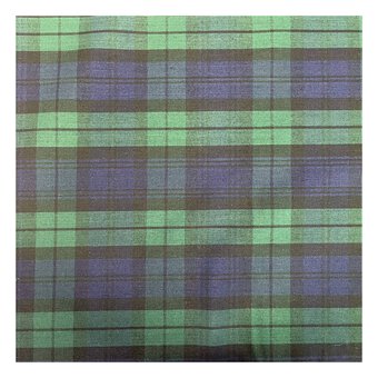 Navy Poly Cotton Tartan Fabric by the Metre image number 2