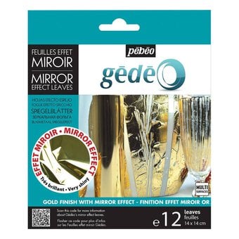 Pebeo Gold Mirror Effect Leaves 12 Sheets