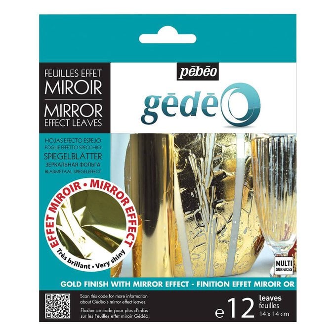 Pebeo Gold Mirror Effect Leaves 12 Sheets image number 1