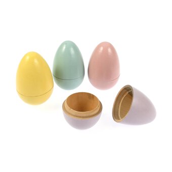 Pastel Wooden Fillable Eggs 4 Pack 