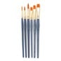 Gold Flat and Round Taklon Brushes 6 Pack image number 1