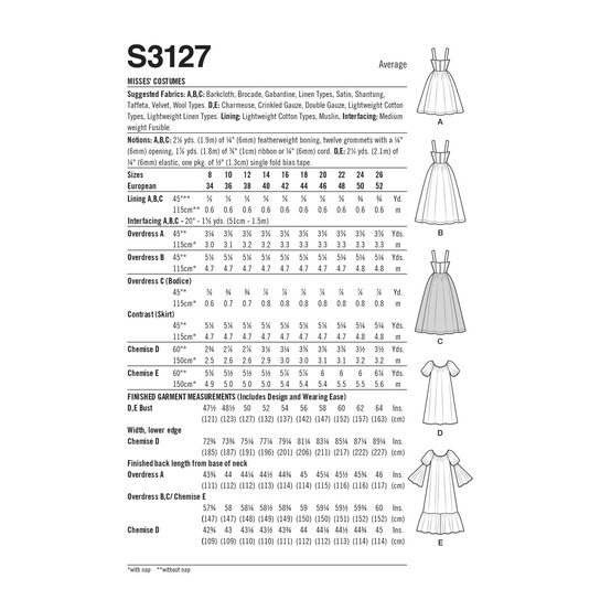 Simplicity Women’s Costume Sewing Pattern S3127 (8-16) image number 5