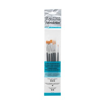 Winsor & Newton Foundation Watercolour Short Handle Brushes 6 Pack image number 3