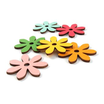 Daisy Wooden Toppers 6 Pack