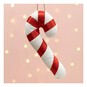 Hanging Velvet Candy Cane Decoration 21cm image number 1