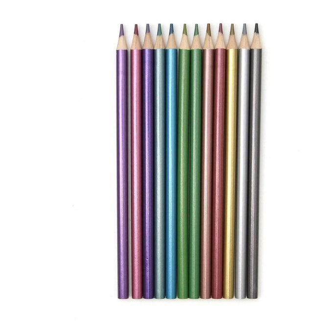 Metallic Colouring Pencils 12 Pack image number 1