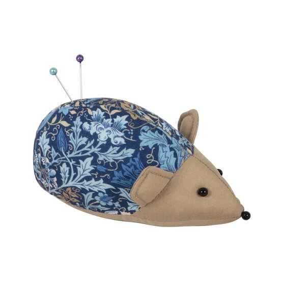 Blue Woodblock Floral Hedgehog Pin Cushion image number 1