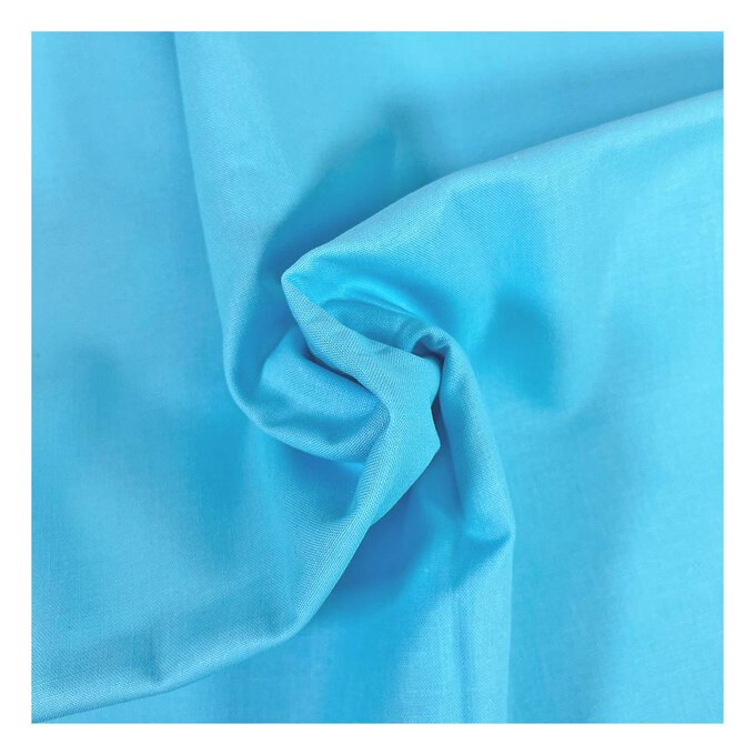 Turquoise Organic Premium Cotton Fabric by the Metre image number 1