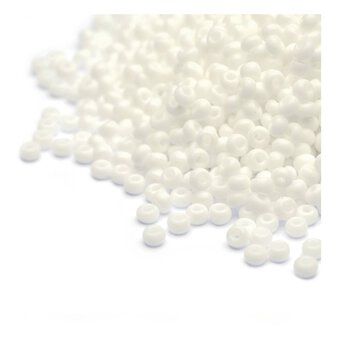 Beads Unlimited Opaque White Rocaille Beads 2.5mm x 3mm 50g