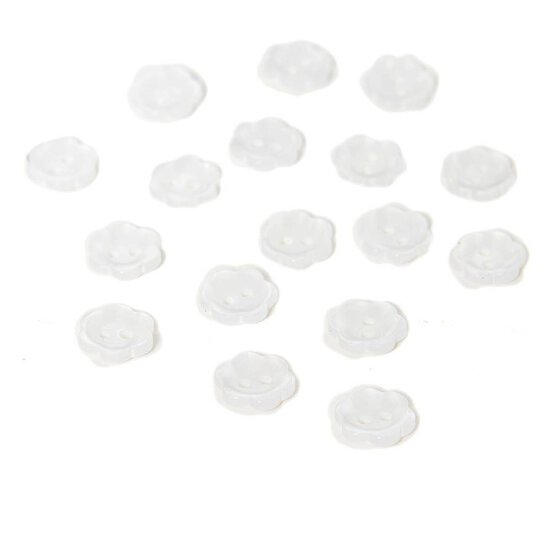 Hemline White Basic Flower Button 17 Pack image number 1