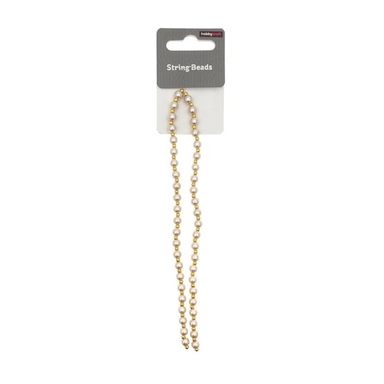 Pearl and Gold String Beads 18cm 2 Pack image number 1
