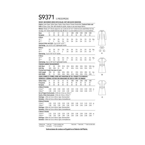 Simplicity Women's Dresses Sewing Pattern S9371 (F5 18W-26W) image number 2