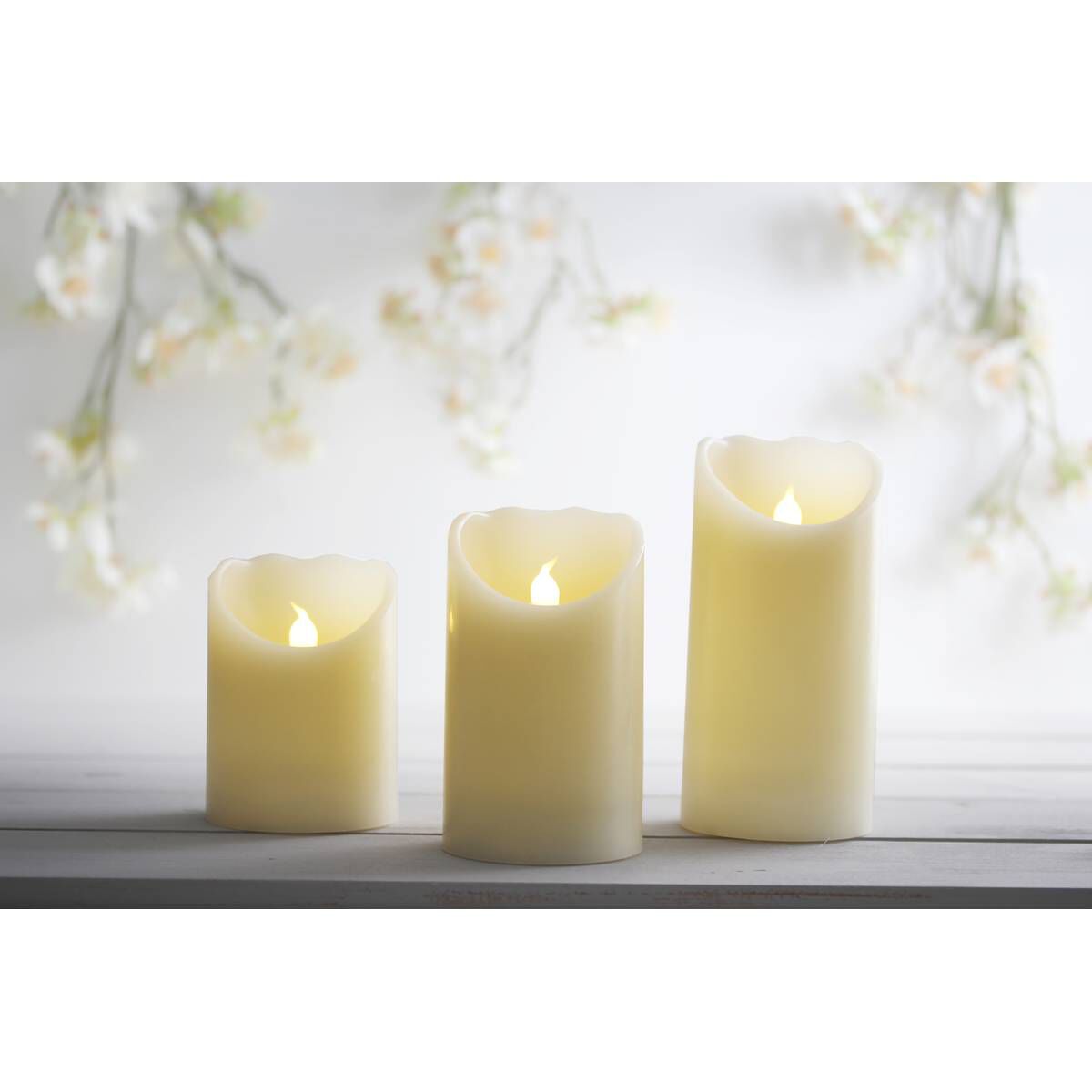 Flickering LED Candles 3 Pack Hobbycraft
