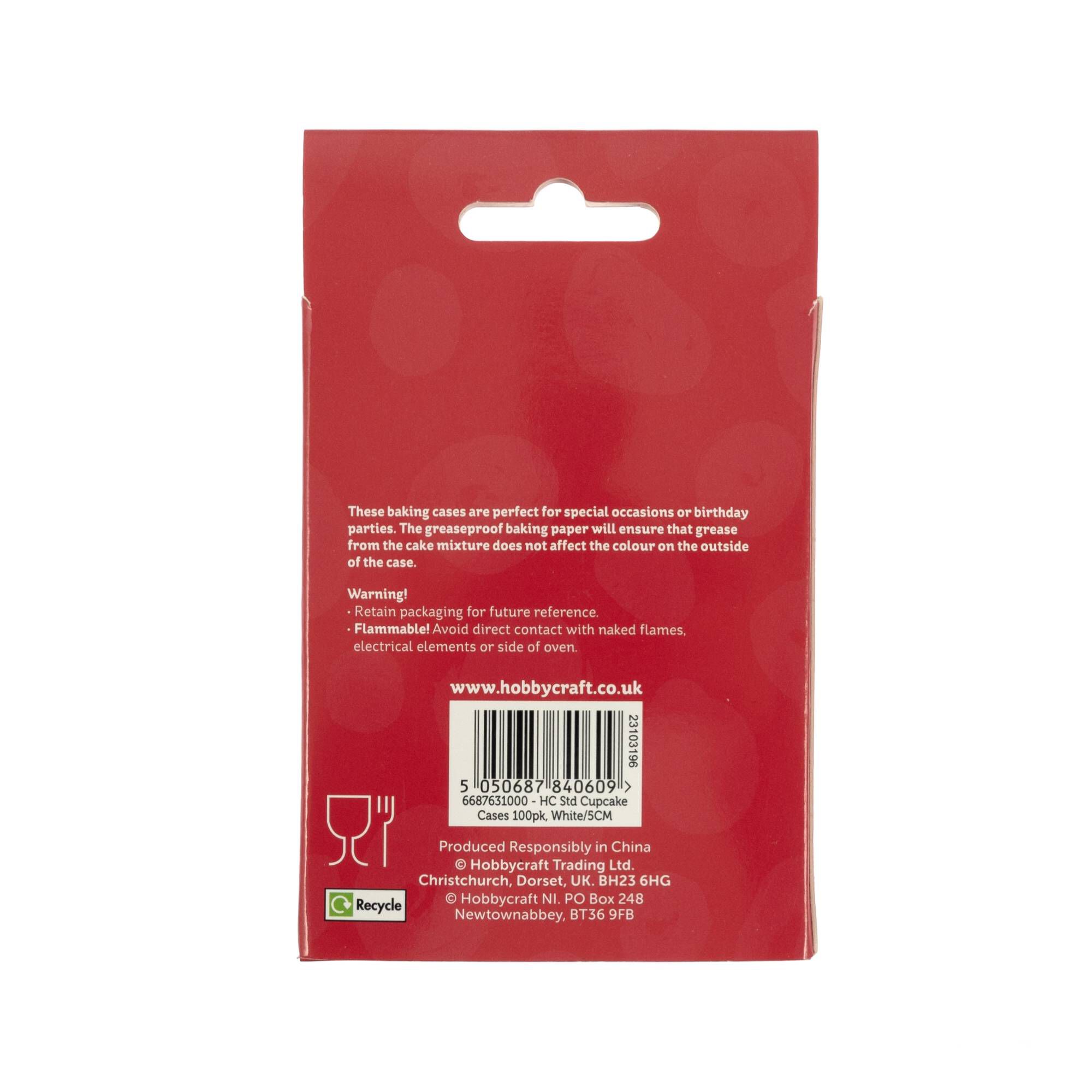 1000 Large White Cupcake Muffin Cases, 51x44mm, Greaseproof Paper, By Doric, UK Made